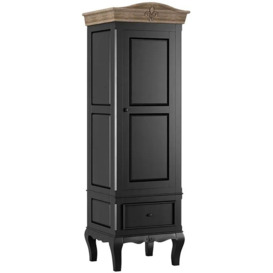 Clearance - Fleur French Style Black 1 Door Wardrobe - Made in Solid Mango Wood - thumbnail 2