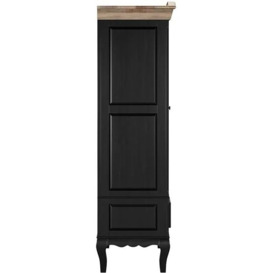 Clearance - Fleur French Style Black 1 Door Wardrobe - Made in Solid Mango Wood - thumbnail 3