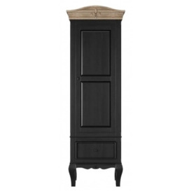 Clearance - Fleur French Style Black 1 Door Wardrobe - Made in Solid Mango Wood - thumbnail 1