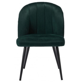 Orla Green Velvet Fabric Dining Chair with Black Legs (Sold in Pairs)