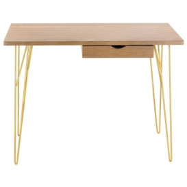 Fusion 1 Drawer Desk with Hairpin Legs