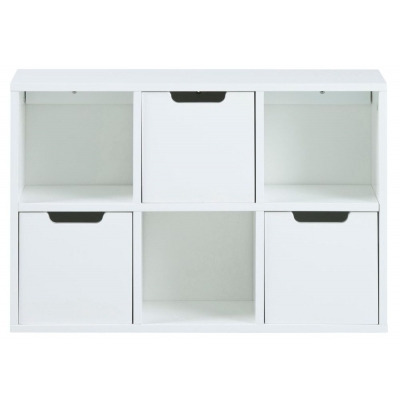 Mesilla White 3 Drawer Bookcase - image 1