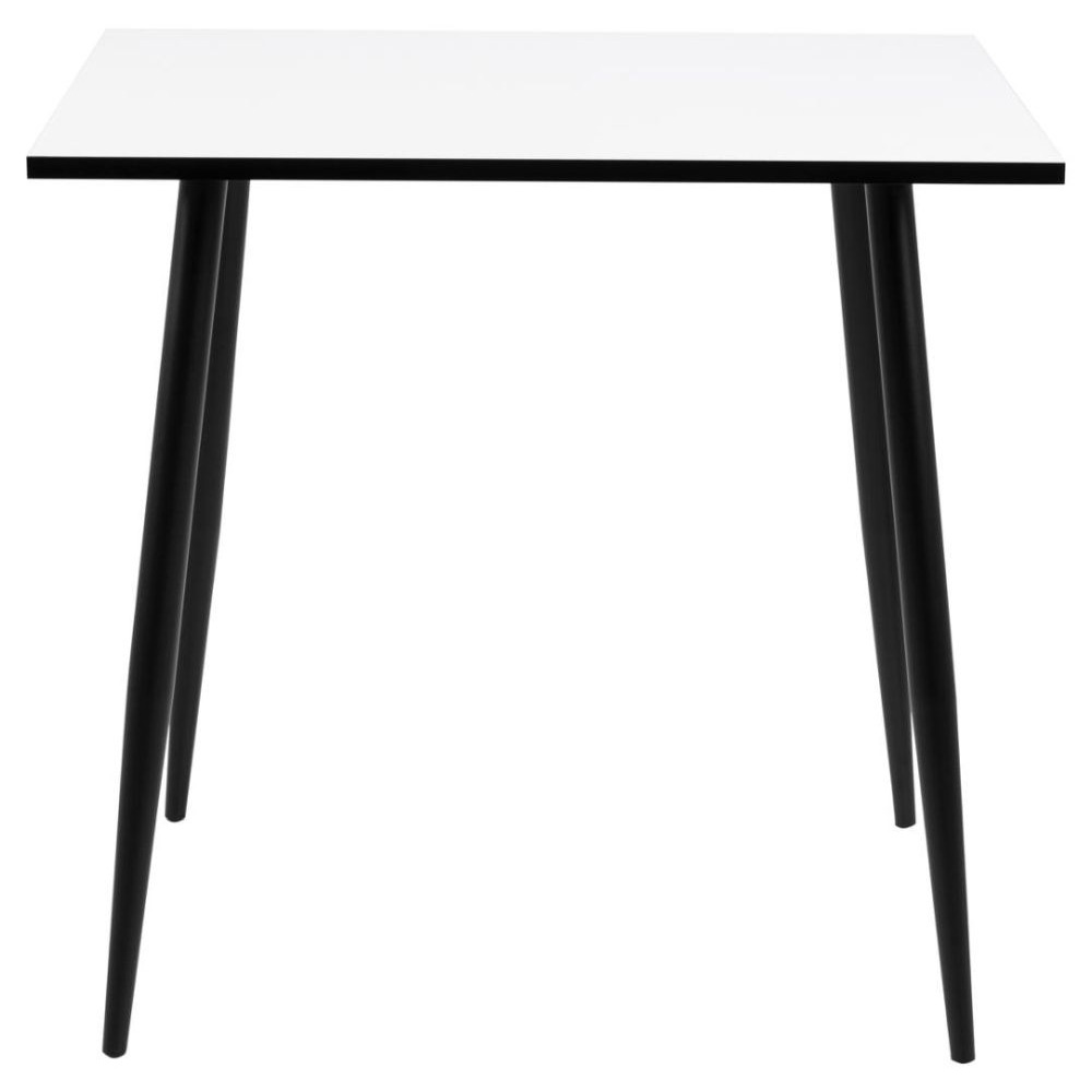 Wilma White and Matt Black Legs 2 Seater Square Dining Table - 80cm - image 1