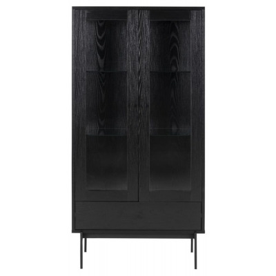 Avilla Black 2 Door 1 Drawer Display Cabinet - image 1