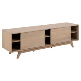 Maceo Oak 2 Sliding Door TV Unit for TV upto 70 inch with Storage - thumbnail 2