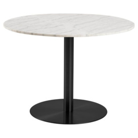 Corby White Guangxi Marble Effect 2 Seater Round Dining Table - 105cm - thumbnail 1
