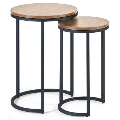 Tribeca Round Nesting Side Table - Comes in Sonoma Oak and Walnut Options - image 1