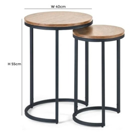 Tribeca Round Nesting Side Table - Comes in Sonoma Oak and Walnut Options - thumbnail 3