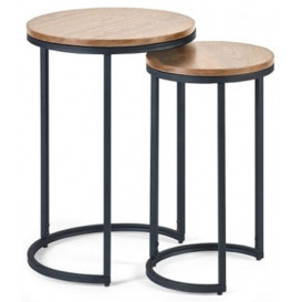 Tribeca Round Nesting Side Table - Comes in Sonoma Oak and Walnut Options