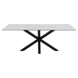 Hamden Ceramic Top 8 Seater Dining Table - Comes in White Ceramic and Black Ceramic Options - thumbnail 1