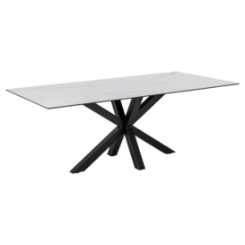 Hamden Ceramic Top 8 Seater Dining Table - Comes in White Ceramic and Black Ceramic Options - thumbnail 3