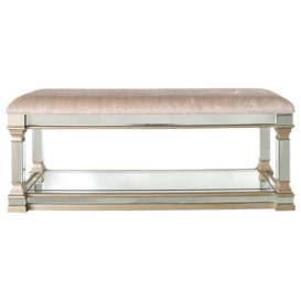 Killona Champagne Gold Mirrored Padded Bench (Set of 2) - Clearance FS110