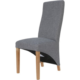Clearance - Light Grey Fabric Wave Back Fabric Dining Chair (Sold in Pairs) - FS378 - thumbnail 3