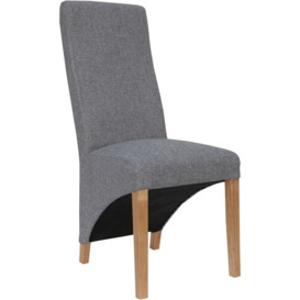 Clearance - Light Grey Fabric Wave Back Fabric Dining Chair (Sold in Pairs) - FS378 - thumbnail 2
