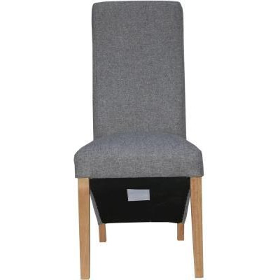 Clearance - Light Grey Fabric Wave Back Fabric Dining Chair (Sold in Pairs) - FS378 - image 1