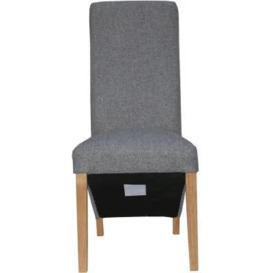 Clearance - Light Grey Fabric Wave Back Fabric Dining Chair (Sold in Pairs) - FS378 - thumbnail 1