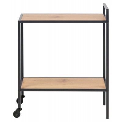 Salvo Serving Trolley - Comes in Wild Oak & Clear Glass and Black Options - image 1