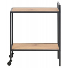 Salvo Serving Trolley - Comes in Wild Oak & Clear Glass and Black Options - thumbnail 1