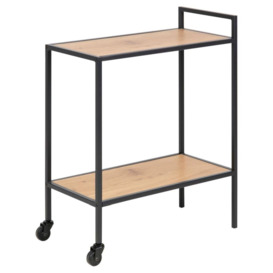 Salvo Serving Trolley - Comes in Wild Oak & Clear Glass and Black Options - thumbnail 2
