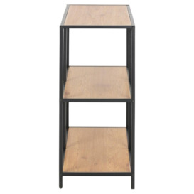 Salvo Oak and Black Metal Bookcase with 2 Shelves - thumbnail 3