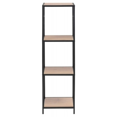 Salvo Bookcase with 3 Shelves - Comes in Wild Oak and Metal Or Clear Glass and Metal Options - image 1