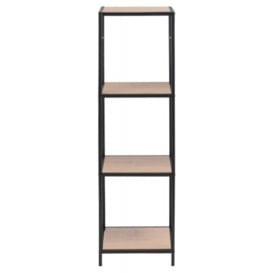 Salvo Bookcase with 3 Shelves - Comes in Wild Oak and Metal Or Clear Glass and Metal Options - thumbnail 1