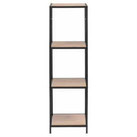 Salvo Bookcase with 3 Shelves - Comes in Wild Oak and Metal Or Clear Glass and Metal Options
