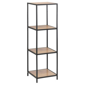 Salvo Bookcase with 3 Shelves - Comes in Wild Oak and Metal Or Clear Glass and Metal Options - thumbnail 2