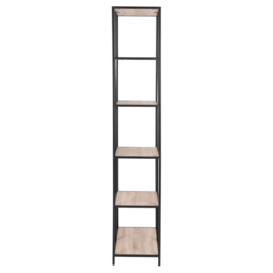 Salvo Tall Bookcase with 5 Shelves - Comes in Sonoma Oak & Black Melamine and Gold Options - thumbnail 3