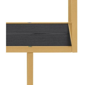 Salvo Black Melamine and Gold Bookcase with 5 Shelves - thumbnail 2