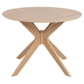 Declo Oak 2 Seater Round Dining Table - 105cm - thumbnail 1
