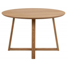 Milaca Round 4 Seater Dining Table - Comes in Oak and Black Options - thumbnail 1