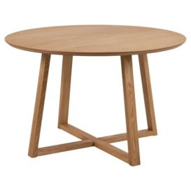 Milaca Round 4 Seater Dining Table - Comes in Oak and Black Options - thumbnail 3