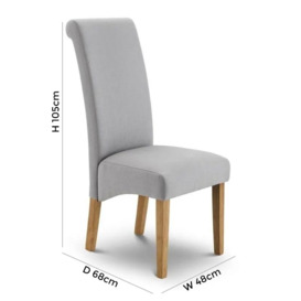 Rio Light Oak and Slate Grey Fabric Dining Chair (Sold in Pairs) - thumbnail 2