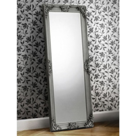 Rococo Pewter Carved Rectangular Leaner Mirror - 80cm x 170cm - thumbnail 2