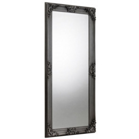 Rococo Pewter Carved Rectangular Leaner Mirror - 80cm x 170cm - thumbnail 1