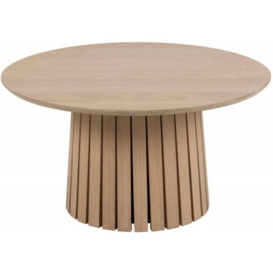 Clanton Oak Round Pedestal Coffee Table - thumbnail 1