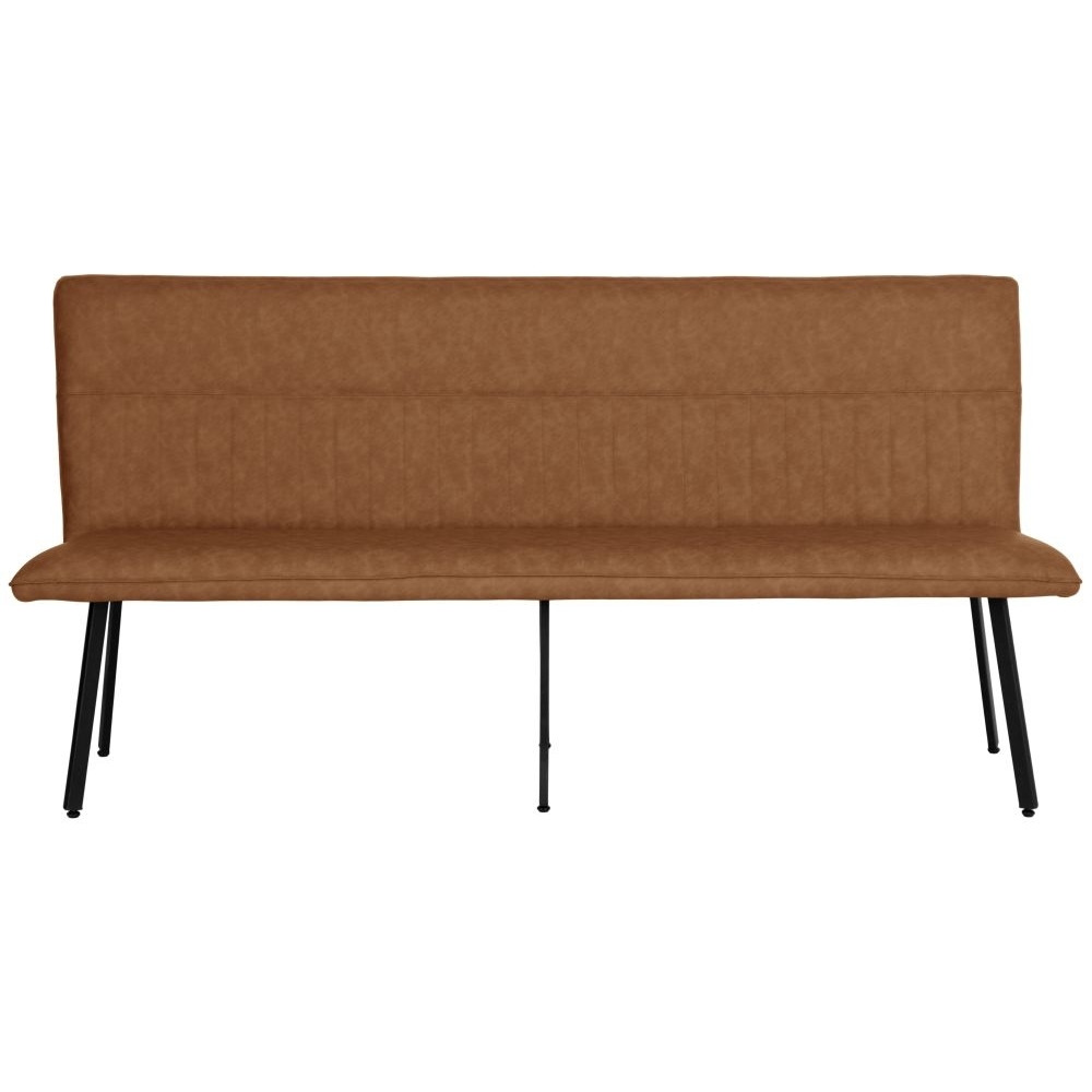 Tan Faux Leather 180cm Dining Bench - image 1
