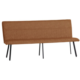 Tan Faux Leather 180cm Dining Bench - thumbnail 3