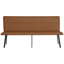 Tan Faux Leather 180cm Dining Bench - thumbnail 1