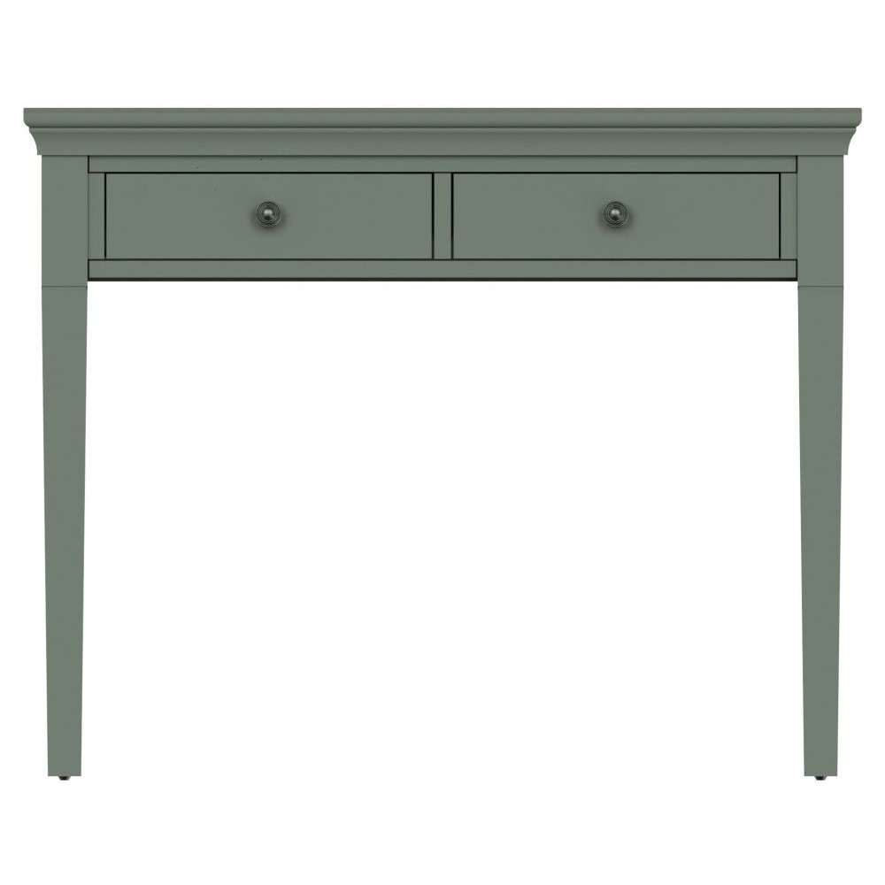 green emerald velvet dress Sage Green Writing Desk / Dressing Table with Hutch main image 1