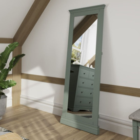 Chantilly Sage Green Painted Cheval Mirror - 64cm x 172cm - thumbnail 3