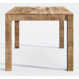 Dakota Mango Wood Dining Table, Indian Light Natural Rustic Finish, 160cm Rectangular Top Seats 6 Diners - thumbnail 3
