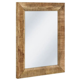 Dakota Mango Wood Wall Mirror, Indian Light Natural Rustic Finish, Rectangular 85cm - thumbnail 2