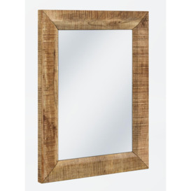 Dakota Mango Wood Wall Mirror, Indian Light Natural Rustic Finish, Rectangular 85cm - thumbnail 2