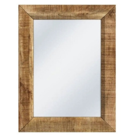 Dakota Mango Wood Wall Mirror, Indian Light Natural Rustic Finish, Rectangular 85cm - thumbnail 1