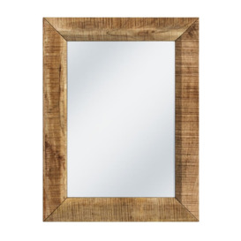 Dakota Mango Wood Wall Mirror, Indian Light Natural Rustic Finish, Rectangular 85cm