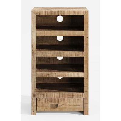 Dakota Mango Wood Hifi Cabinet, Indian Light Natural Rustic Finish 85cm - image 1