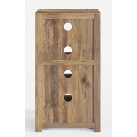Dakota Mango Wood Hifi Cabinet, Indian Light Natural Rustic Finish 85cm - thumbnail 3
