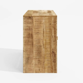 Dakota Mango Wood Sideboard, Indian Light Natural Rustic Finish, 135cm Medium Cabinet - 2 Door with 3 Drawers - thumbnail 2